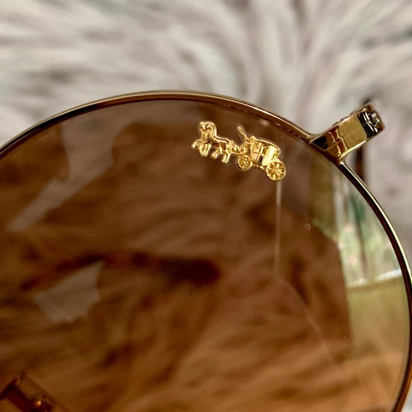 Coach Women’s Gold Mirrored Sunglasses